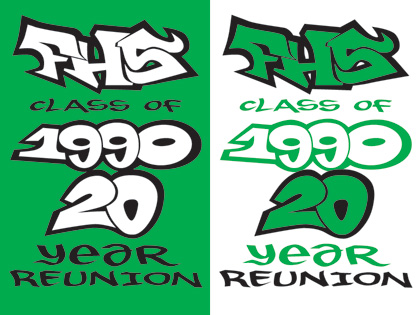 design, Franklin High School 20 Year Reunion Custom Lettering